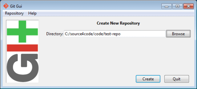 git gui create new repository