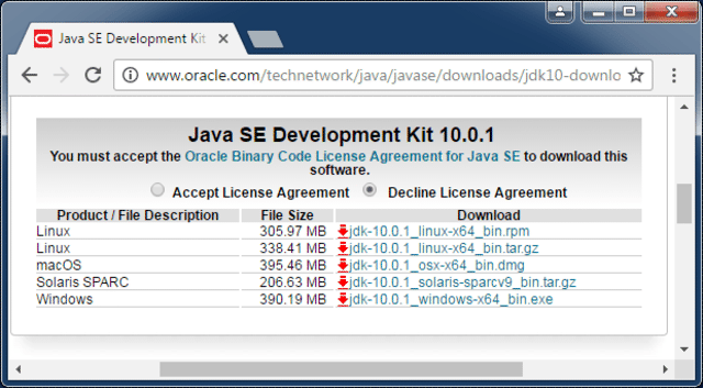 Oracle java download