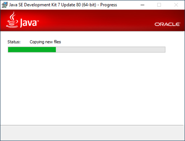 jdk 7 oracle installer progres