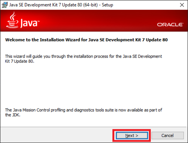 jdk 7 oracle installer start