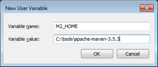 maven 3.5 set home