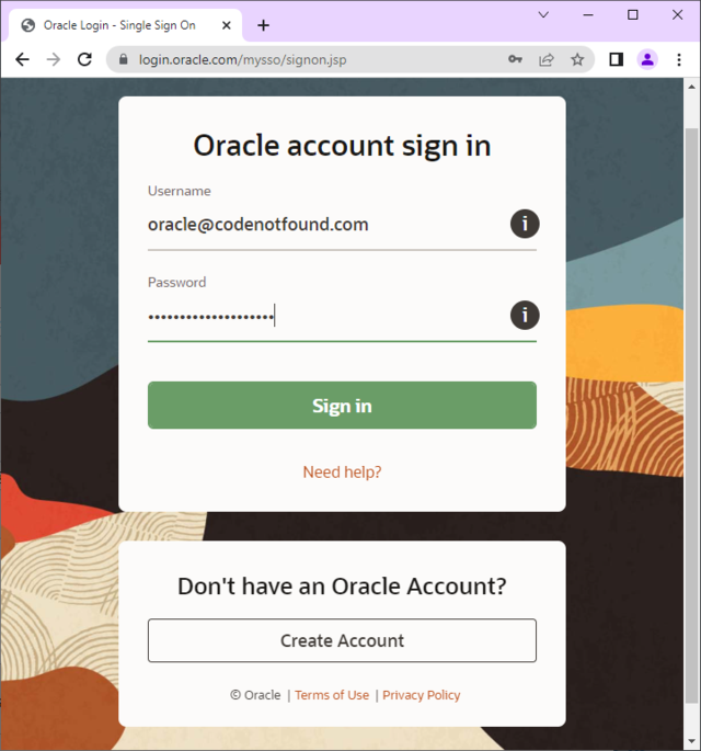 oracle account sign in
