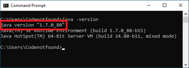 windows cmd java version jdk 7