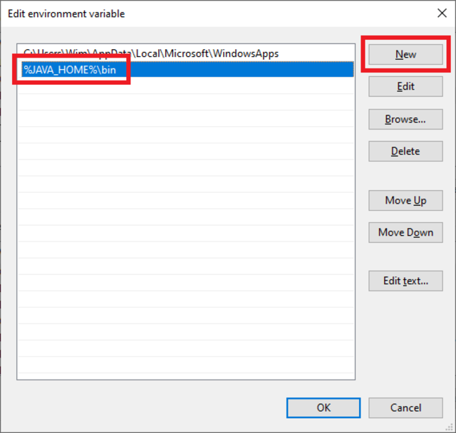 windows environment variables add java home path