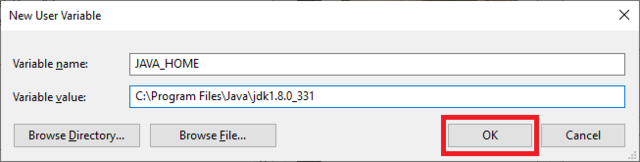 windows new user variable java 8 home